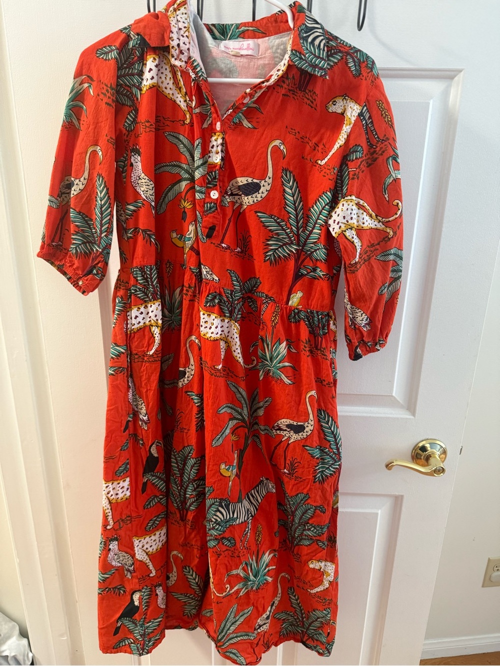 Mary Marshmallow Safari Jungle Animal Midi Dress Size Small